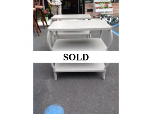 SCALLOPED SIDE TABLE PAIR AVAILABLE $995 EACH