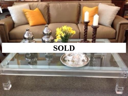 LUCITE COFFEE TABLE 66" X 41" $1495
