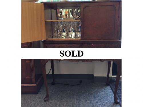 ENGLISH WALNUT COCKTAIL CABINET c1920-$995