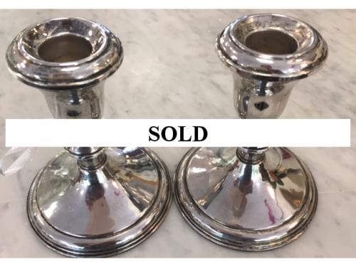 PAIR OF STERLING CANDLESTICKS-$39