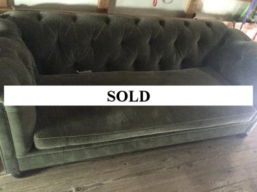 MOHAIR SILK CHESTERFIELD STYLE SOFA ORIGINAL RETAIL $7000 ESTATE TREASURES $1295