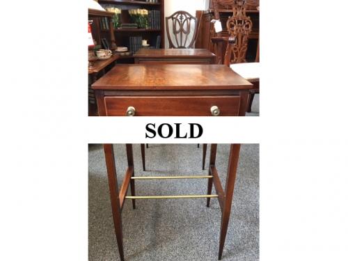 PAIR OF ANTIQUE ENGLISH MAHOGANY SIDE TABLES 15 1/2"W X 12"D X 26 1/2"H $1895