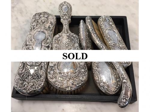 COLLECTION OF STERLING BRUSHES $120