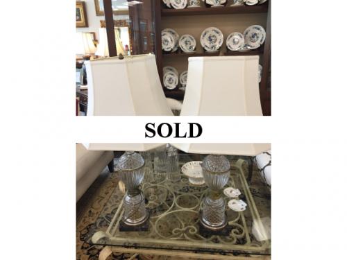 PAIR OF CRYSTAL LAMPS $350