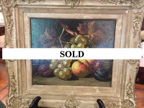 STILL LIFE OIL PAINTING SIGNED CIRCA 1886 $495