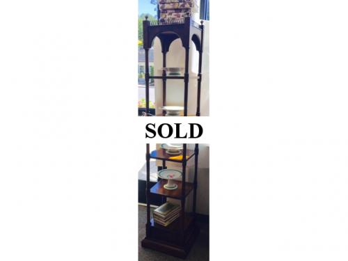 5 SHELF ETAGERE WITH BRASS DETAIL $250