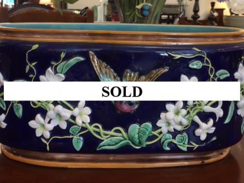 MAJOLICA OVAL CACHE` POT $195