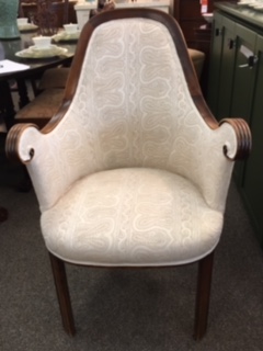OCCASIONAL CHAIR WITH BEIGE PAISLEY PRINT $295