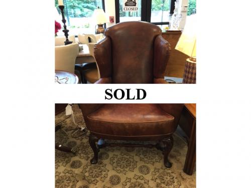 LEATHER WING CHAIR REG:  $4395 SALE: $1356