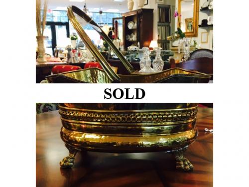 FOOTED BRASS BUCKET $150