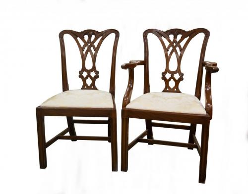 English Chippendale Mahog. DR Chairs 6 +2